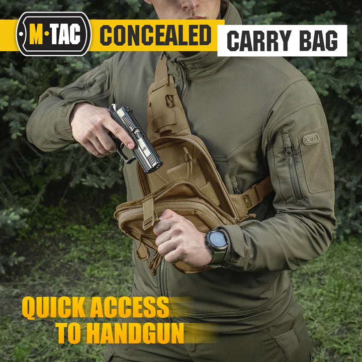 M-Tac Elite Hex Sling Pistol Bag with Loop Panel