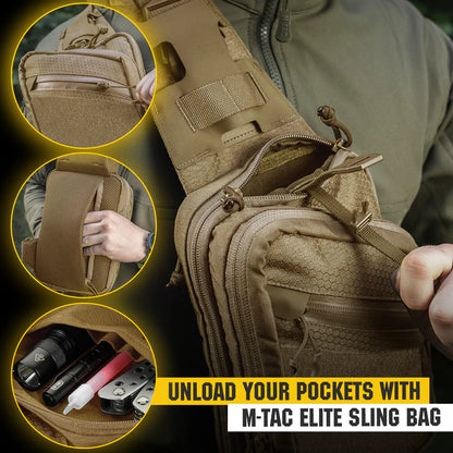 M-Tac Elite Hex Sling Pistol Bag with Loop Panel